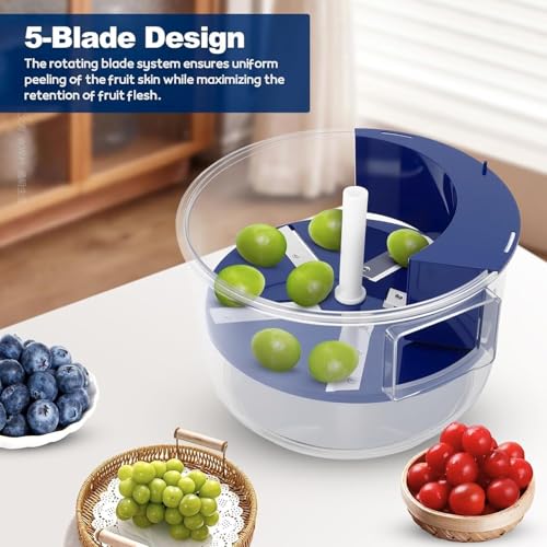 Image of Cordless Automatic Grape & Garlic Peeler Machine | 1400ML Electric Fruit & Vegetable Peeling & Chopping Processor | Multipurpose Kitchen Tool for Home Use