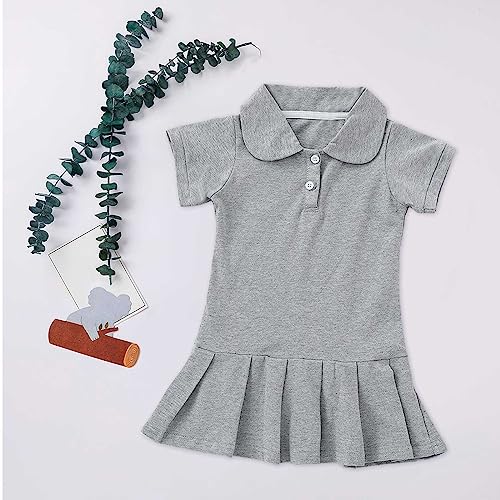 Girls' Short Sleeve Pol𝐨 Dress Toddler Pleated Pol𝐨 Dress Girls and Toddler Short Sleeve Knit Pol𝐨2