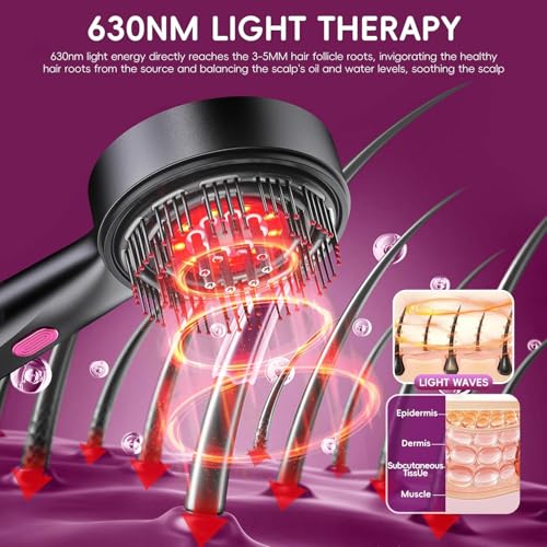 Image of Oil Applicator Comb|Red Led Light Therapy |Boost Hair Growth| Reduce Dandruff | Relieve Stress |High Vibration Corded Electric Scalp /Head Massager | 6 ML Oil Tank | 3 Hr Run-Time| Type-C