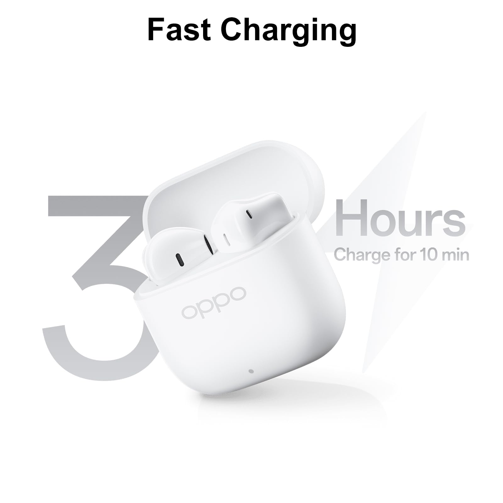 OPPO Enco Buds3, Auricolari Wireless True, Batteria da 48 Ore, Bluetooth 5.4, Driver da 12,4 mm, Controlli Touch, Cancellazione Passiva del Rumore, Android e iOS, IP55, Bianco