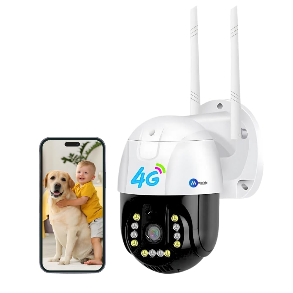 Maizic Smarthome 4G SIM(All Supported) Gorilla 5MP Full HD IP66 Outdoor V380 Wireless PTZ Security Camera Colored 9 IRS Dual Light Night Vision AUTO Tracking Two Way-picture-4