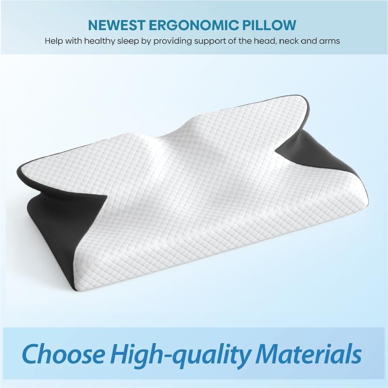 CloudBliss Cervical Contour Memory Foam Pillow for Sleeping,Orthopedic Pillow for Neck Pain, Support for Back,Stomach,Side Sleepers, with Breathable Zip Cover (24 X 16 X 24 INCH) 1