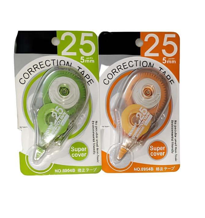 Pack of 2 Correction Tape, Cream Correction Tape, Refillable 50 Feet