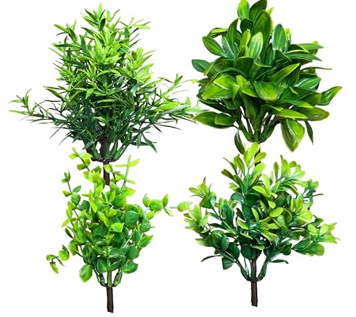 Image of Litleo Artificial Plants Mini Fake Plants, Small Eucalyptus Faux Decorative Grass Plant Without Pot for Home Decor, Indoor, Office, Desk, Shelf, Table Decoration, Art (8)