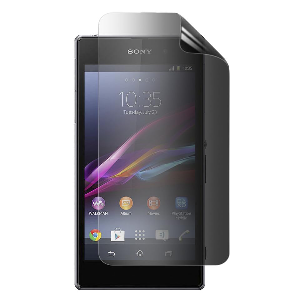 Sony Xperia Z1 L39H Privacy Film Screen Protector easy Installation,Bubble Free,Anti-Scratch, Full Coverage Film Protector (NOT A TEMPERED GLASS)