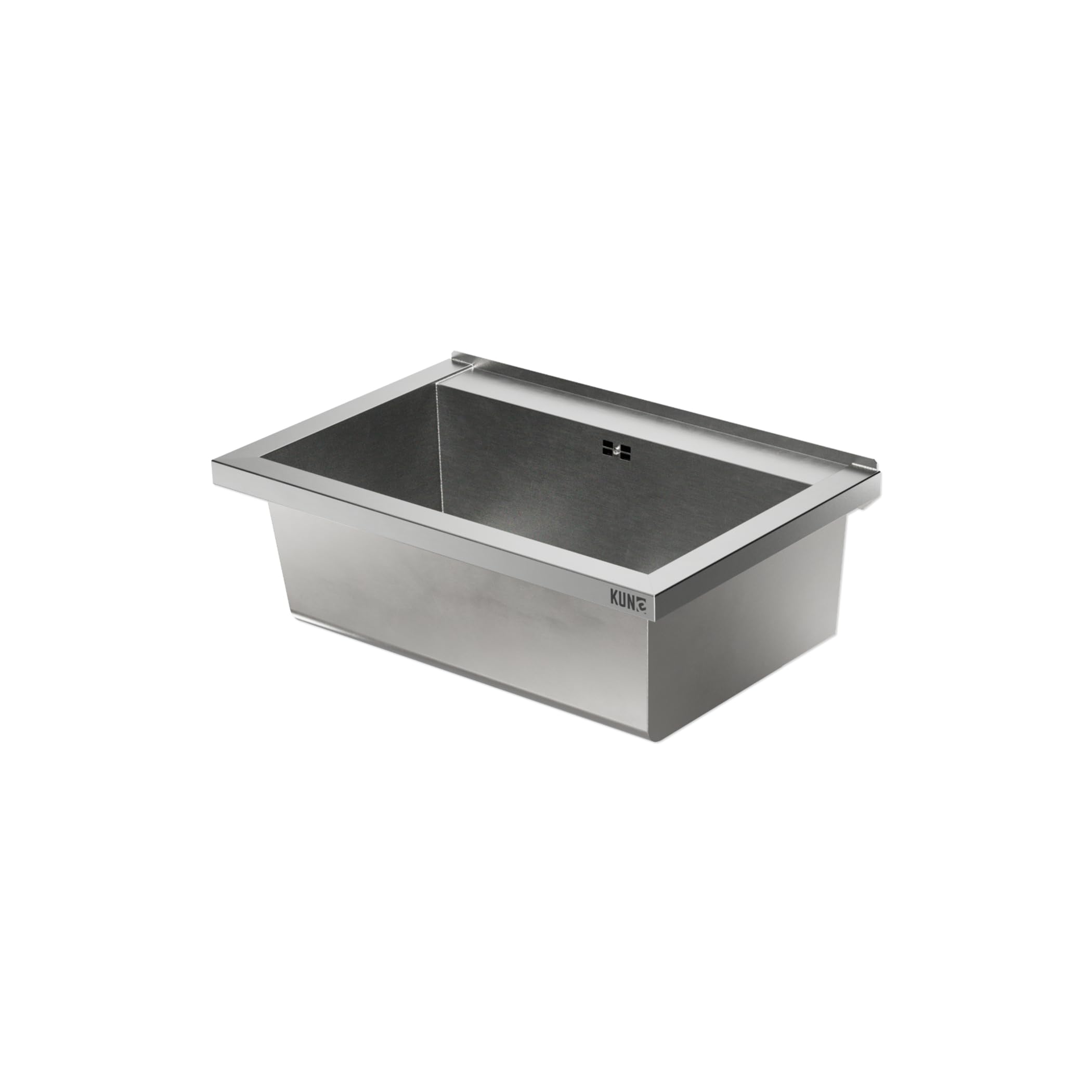 KUNe ALEVUM 65 - Ausgussbecken Edelstahl zur Wandmontage - Außenmaße 74 x 48 x 27,5 (BxTxH) cm
