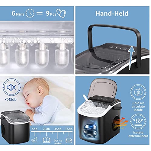 Máquina de hielo portátil para encimera, 25.5 lb/24h miniatura 5