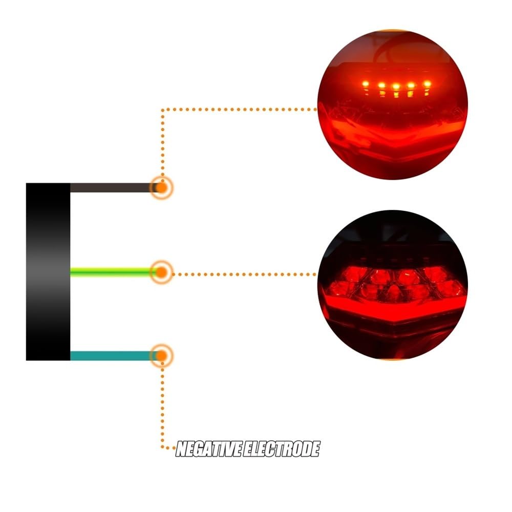 Generique Moto Arrière Lampe Feu Arrière LED Pour Moto Bobber, De Plaque D'immatriculation, Pièces Modifiées, 12V