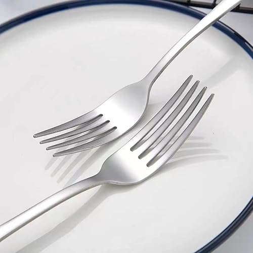 Miniatura 4 de Hansware Juego de 6 tenedores de acero inoxidable de 8 pulgadas, tenedores de cocina para el hogar, cocina o restaurante, apto para lavavajillas