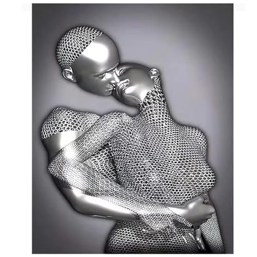 ZMURED Decorazione artistica da parete 3D, statuetta artistica moderna, pittura su tela, grande arte da parete per bagno camera da letto