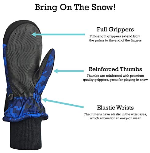 Image of N'Ice Caps Kids Waterproof Snow Mittens Cold Weather Thinsulate Insulated