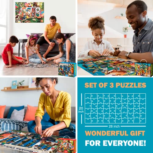 QUOKKA Jigsaw Puzzles for Adults 1000 − 3 Packs of Unique Animal Adult Puzzles − Enjoy Games for Adults - Colorful Designs for Women and Men - Thumbnail 7