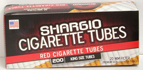 Shargio Red King-Size Stunning Filter Tubes 200ct Contains Amazing Taste Comes with Metal Bonus Case - Pack of 5