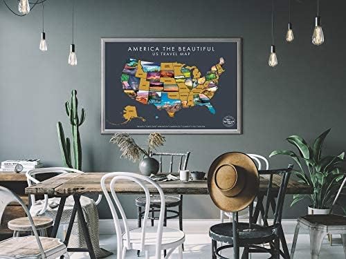 Miniatura 6 de America The Beautiful USA - Mapa interactivo de viajes, póster para rascar revela hermosas fotografías de naturaleza de cada 50 estados, regalo para