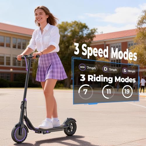 Image of Electric Scooter, 350W-500W Motor, 9 MPH to 22MPH, 10-41 Miles Range, Dual Suspension, Dual Braking, App Control, Foldable Commuter E Scooter for Adults and Teens