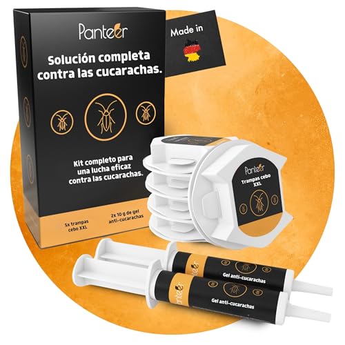 Solucion completa contra las cucarachas   2x10g gel cucarachas profesional y 5 trampas cucarachas   atrapa la cucaracha   Eficacia comprobada en estudios   mata cucarachas   eliminar