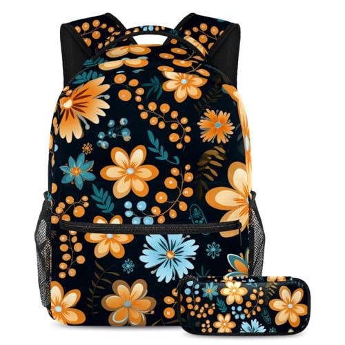 Cartable sac à dos et trousse enfant empreintes de pattes colorées taille L