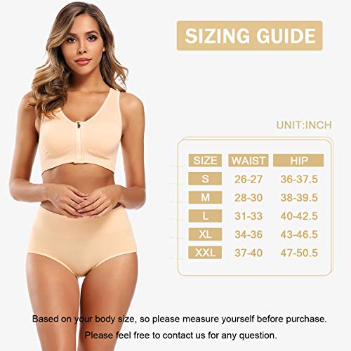 Image of Molasus Women's Cotton Underwear High Waisted Full Coverage Ladies Panties (Regular & Plus Size)