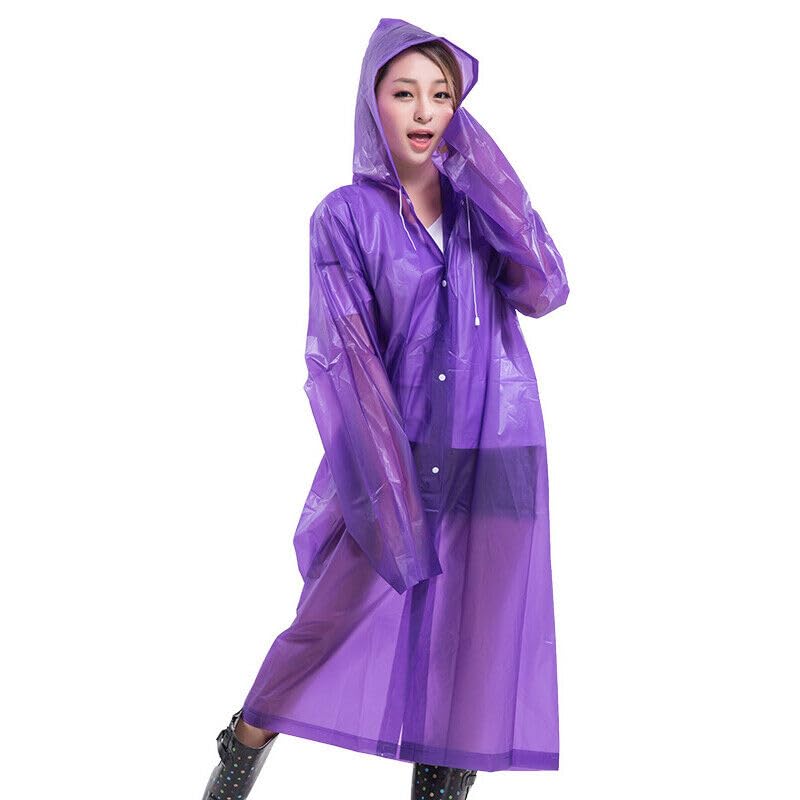 Image of Boolavard Adults /Kids Unisex Reusable Waterproof Rain Coat with Hood Portable Rain Jacket