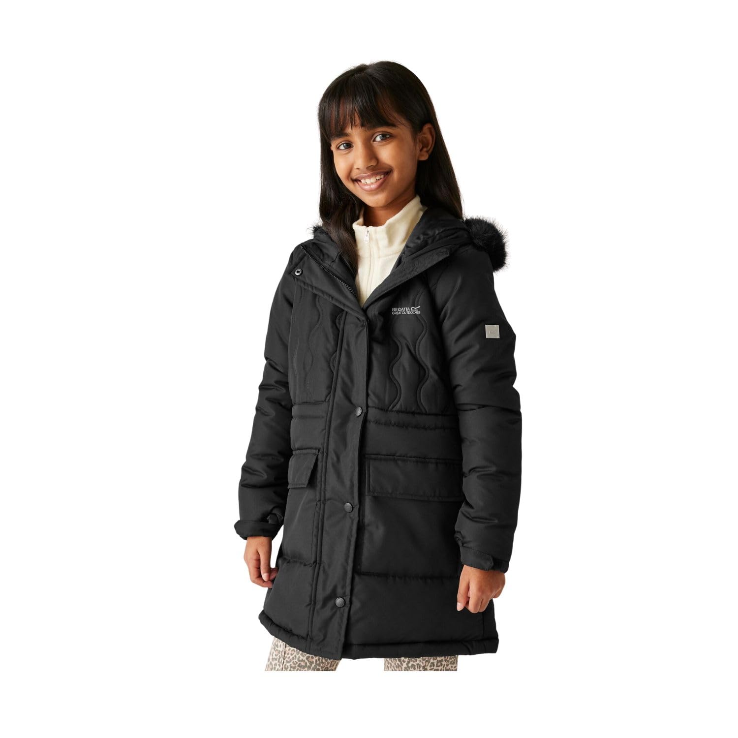 Regatta Unisex Kids Noir Child Puffer Jacket Fabrizia Ii