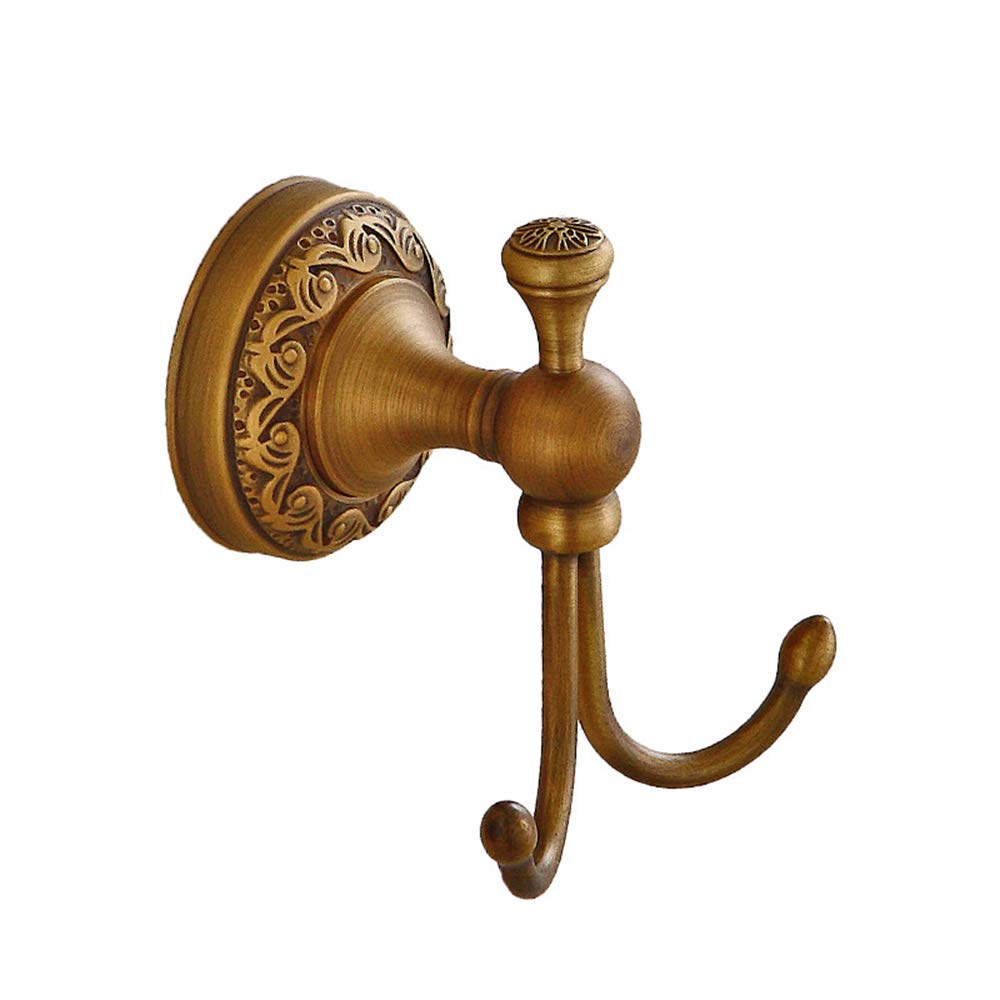 Pendaison murale crochet salle de bain vintage double support cuivre sculpté