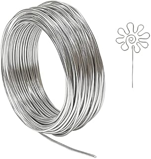 12 Gauge Aluminum Craft Wire, 100 Feet 2mm Thick Bendable Metal Crafting Wire for Sculpting, Modelling, Skeleton, Floral Making, Jewelry Making, Wire Weaving and Wrapping (Silver)