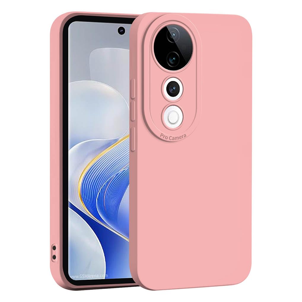 SEAHAI Case for Vivo V40 5G / Vivo V40 Pro 5G, Ultra Thin Premium Soft Silicone Phone Cover with Thickened Camera Protection Design, Shockproof TPU Bumper Fashion Case Cover - Pink