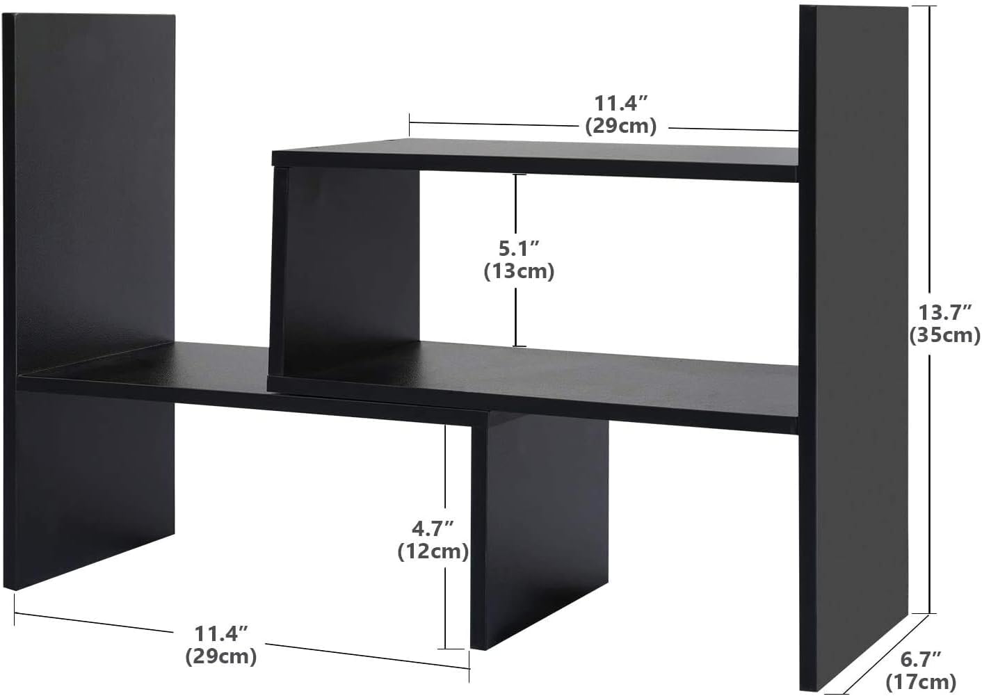 Desktop Bookshelf Wrought Iron Desktop Bookshelf/Bookcase - Adjustable Bookshelf Display Shelf