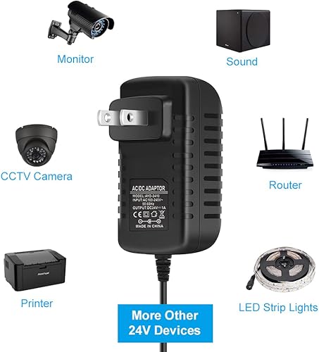 Miniatura 18 de Fuente de alimentación de 24 V, CC 24 voltios 2A 48 W LED adaptador de fuente de alimentación, transformador de 100-240V CA a 24V CC para tiras