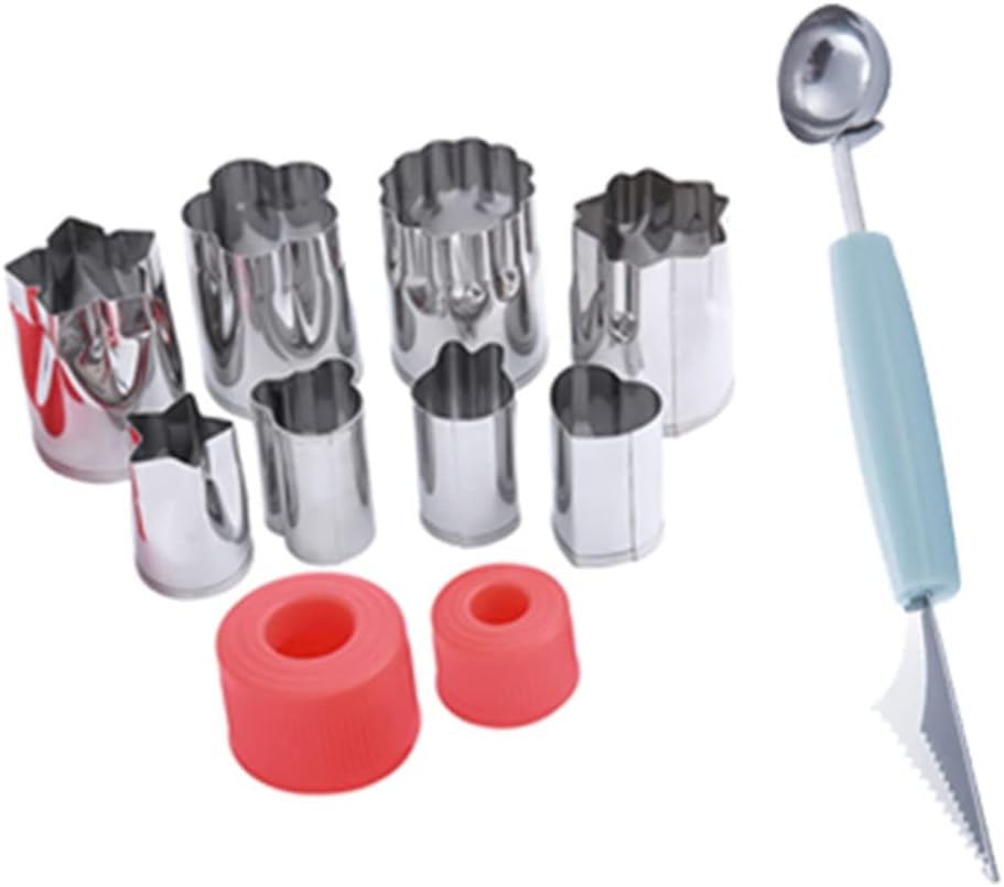 9pcs Stainless Steel Ball Digger Digging Fruit Spoon Deseed Split Carved Artifact Platter Tool Set
