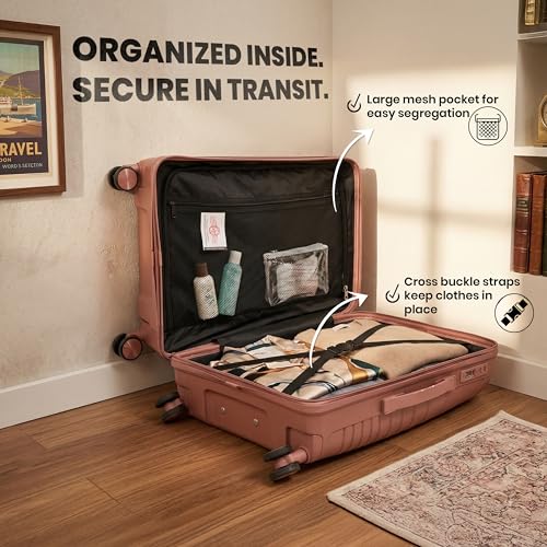 Image of AMERICAN TRAVELLER New York Trolley Bag | 360 Disc Spinner Wheels | Durable Hard Shell , TSA Type Lock , Spinner Trolley Luggage, 360 Disc Spinner Wheels