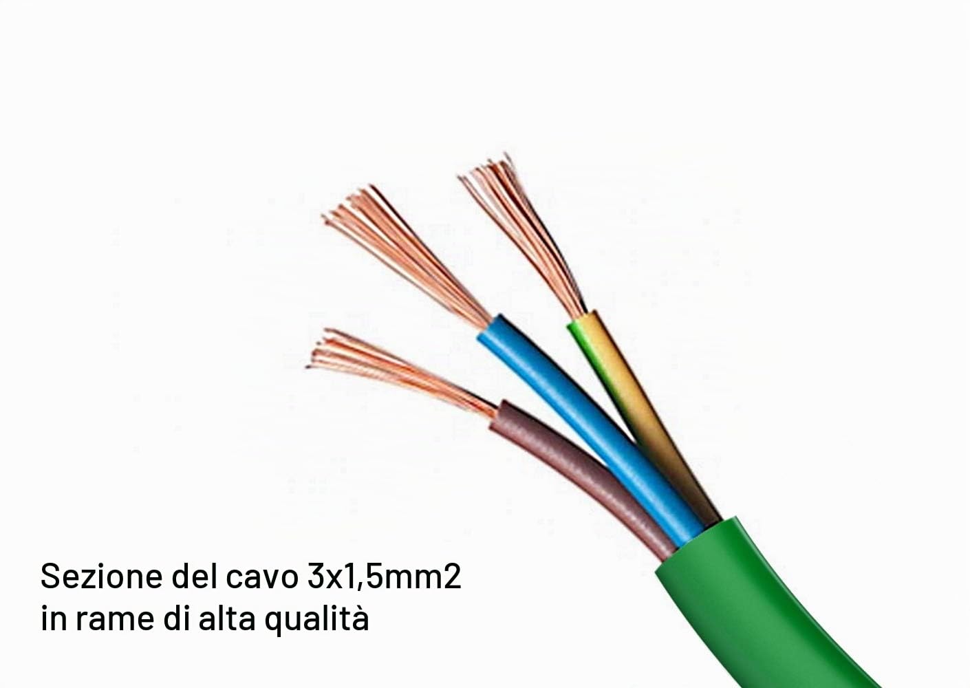 Cavo di prolunga Schuko 30 m IP44 3500 W verde per esterno