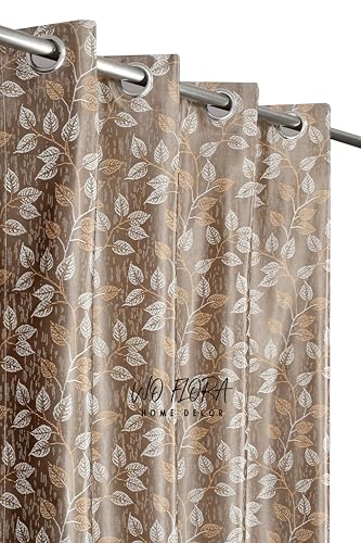 Image of Curtain for Door 5 feet Set of 3 Living Room Window Curtains | Premium Curtain Panel | Brown Color Curtain 5 ft
