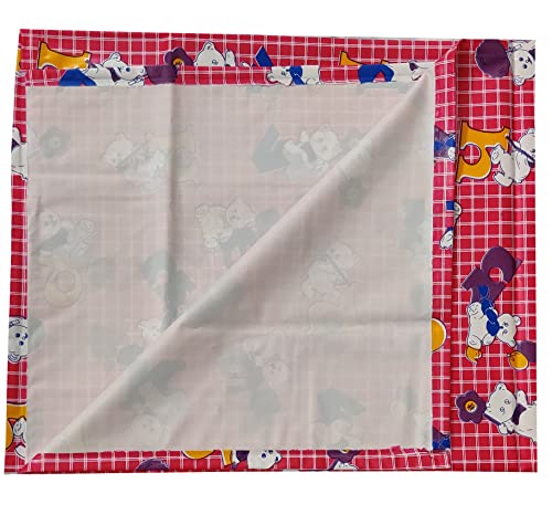 Image of EcoSoft Plastic Sheet,PVC Sheet for Kids,Rubber Sheet for Babies,Bed Wetting Protector(90 x 135 cm) (Pink Cartoon)