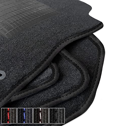 moto-MOLTICO Premium Auto Velours Autoteppiche Schwarz Automatten passend für Hyundai i30 III ab...