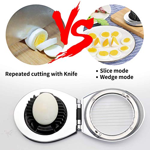 image for N/H Egg Slicer, Egg Slicer for Hard Boiled Eggs 2 in 1 Oval Shaped Dur