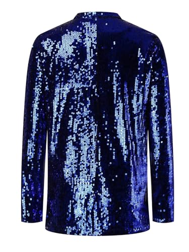 Women's Shiny Sequin Blazer Coat Open Front Lapel Long Sleeve Sparkly Blazer Jacket3