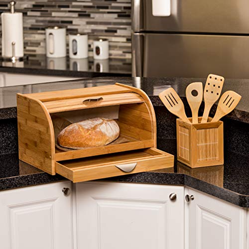 Honey-Can-Do KCH-01081 Bamboo Bread Box, Bamboo thumb #1