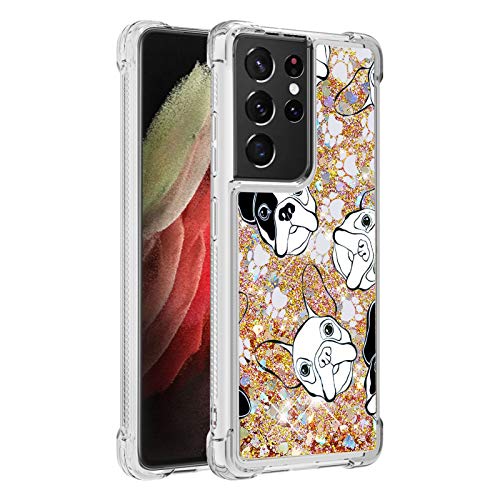 Capa para Galaxy S21 Ultra, Uzer à prova de choque, desenho de areia movediça fofo cintilante líquid