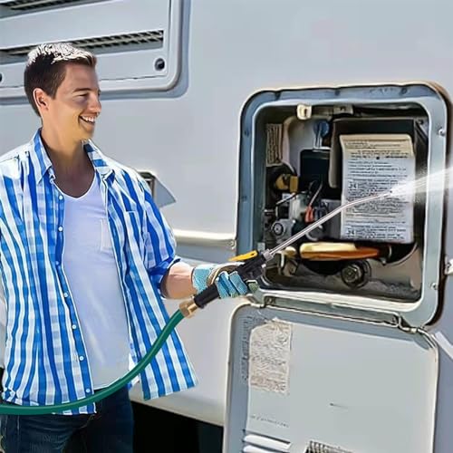 Image of RV Water Heater Tank Rinser, Metal Tube，Removes and Cleans Sediment and Scale from RV Water Tank，Extends the Life of RV Water Heater (Metal Flush Wand & 2Anode Rod Set)