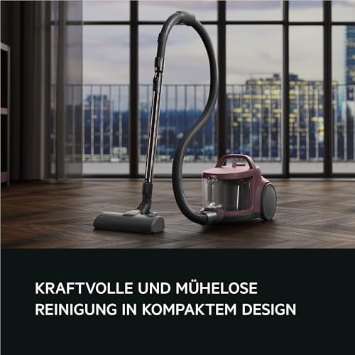 AEG CLEAN 5000 Staubsauger Beutellos, Bodenstaubsauger für alle Bodenbeläge, Zubehör, 1000 Watt, 9m Aktionsradius, 2l Staubbehälter, 60% Recyclingmaterial, Waschbarer HEPA-Filter, Dunkelrot, AL51C1DRF