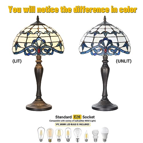 Image of TL0003 Tiffany Table Lamp Blue Baroque