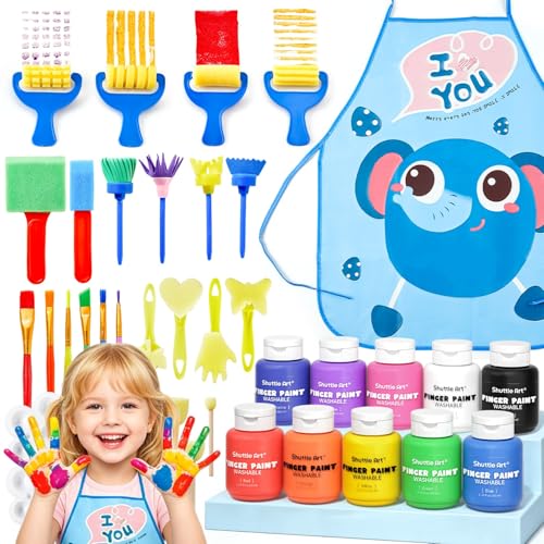 Shuttle Art Washable Finger Paint Set (37 PCS)
