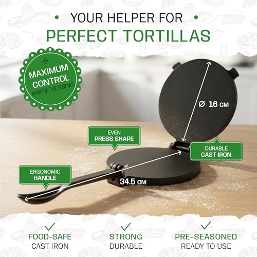 Image of Tortillada - Tortilla Press incl. E-Book with 50 Recipes (6 Inch)