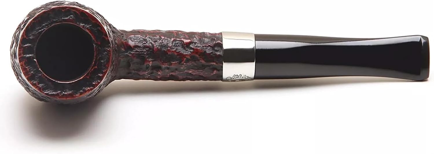 Peterson Pipes Donegal Rocky Series - Rusticated Collectible Briar Wood Pipe, Made in Ireland, Fishtail, 3mm (106 Straight Billiard)
