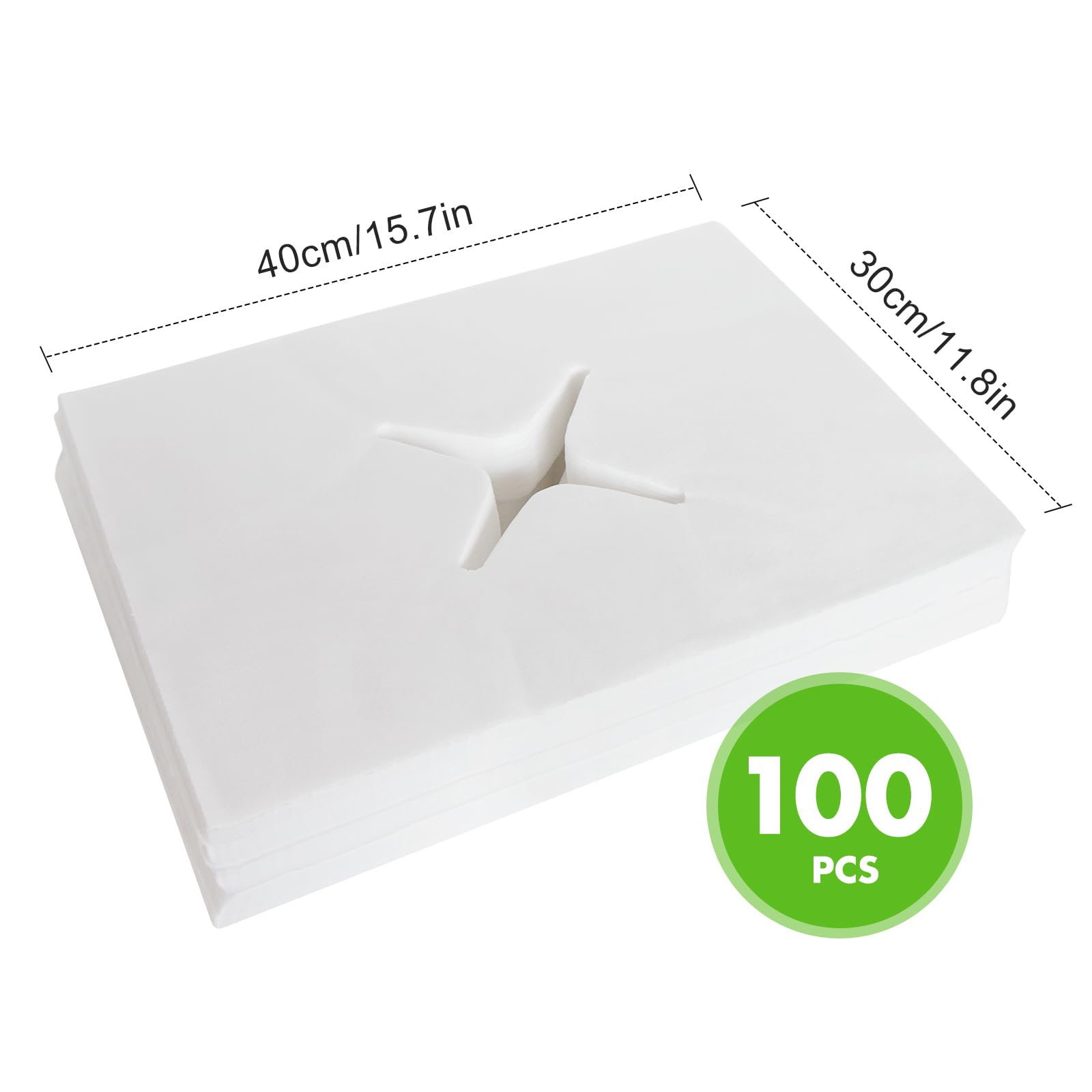 100 Pièces Têtière Table de Massage, 30 x 40 cm Serviettes Jetables pour Fente Nasale pour Tables de Massage Convient à Toutes Les Tables de Massage