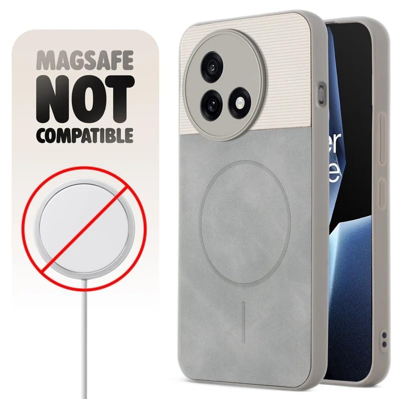 Image of Bintage Mac Safe Design Hard Slim Back Case | Soft Border Camera Protect | Dual PU Leather Finish Back Cover Compatible for Vivo Y39 5G - White & Grey