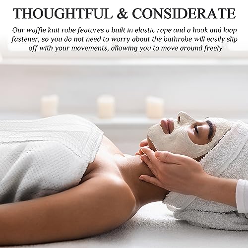 Image of 4 Pcs Towel Wrap for Women Waffle Spa Robe with Adjustable Closure Elastic Top Lightweight Wraps for Bath Shower