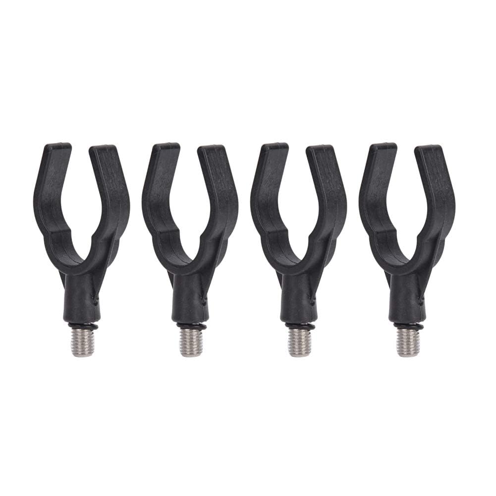 Agatige 4Pcs Tête de Support de Canne à Pêche, 8,5cm/3,35 po Repose-Canne à Pêche à la Carpe Support de Tige à Tête en U avec Pince Support D'alarme Flexible pour Canne à Pêche avec Filetage M3/8