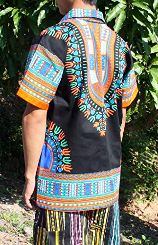 RaanPahMuang Pure Cotton Hawaiian Shirt Large Collar in African Dashiki Artwork4